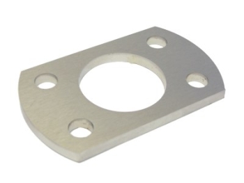 Anschraubplatte 100/60/6 mm, Bohrung: 42,5 mm, V2A